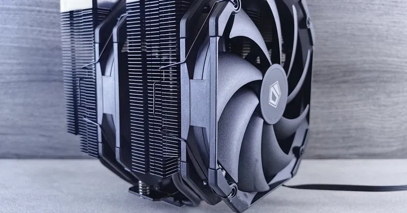 Close-up of a modern computer cooling fan for effective heat management.